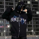 Fashionkova party look inspos Autumn/winter  Fashion Vintage Y2k Sweatshirt Hoodies Streetwear Matching Shirt Aesthetic Korean Style zipper Pullover emo
