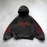 Fashionkova 2024 New retro street hip hop letter printed zipper hoodie for men and women Y2K Harajuku Punk Gothic loose sweatshirt hoodie