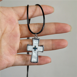 Fashionkova Y2K Trendy Beads Chain Women Cross Necklace Imitation Pearl Bead Titanium Steel Cuban Chain Necklace For Men Jewelry Gift