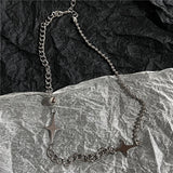 Fashionkova Kpop Y2k Vintage Butterfly Star Cross Pendant Rope Choker Necklace Goth Women Egirl Vintage Cute Punk Cool Grunge EMO Jewelry