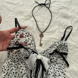 FashionKova-summertime Y2K Sexy Polka Dot Bow Halter Crop Tops Women's Summer Backless Party Club Tank Tops 2000s Fashion Basic T-shirt Emo