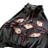 Fashionkova  Y2k 2024 American Eye Patchwork Hoodie New Y2k Harajuku Street Trend Niche Dark Retro Casual Long-sleeved Sweatshirt Demon