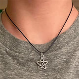 Fashionkova Punk Gothic Black Cross Star Pendant Chain Choker Necklace Women Men Charm Grunge Jewelry Y2K Accessories Dropshipping Wholesale