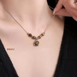 Fashionkova Fashion Retro Beaded Butterfly Metal Y2K Sun Star Opal Pendant Chain Choker Necklace For Women Bohemia Charm Jewelry Accessories