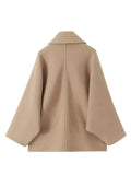 Fashionkova party look inspos Fashion Turn Down Collar Coat For Women Vintage Solid Long Sleeve Female Jacket 2024 Elegant Spring Autumn Pocket Lady Outerwear