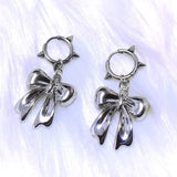 Fashionkova Y2K Bowknot Stud Earrings Korean Fashion Cute Hoop Earrings for Women Kawaii Jewelry Charms Punk Earrings Accessories Goth