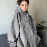 Fashionkova Text Pullovers Woman Clothing with Orint on Top Hoodies Hooded Letter Printing Baggy Loose Women's Sweatshirt Thick Goth 2000s M fairycore