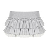 Fashionkova y2k Ruffles Pleated Mini Skirt Coquette Aesthetic A-line Low-waisted Short Skirts for Women 2000s Vintage Clothing Ladies ootd