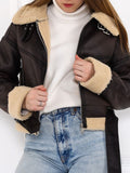 Fashionkova party look inspos Ailegogo Streetwear Women Vintage Loose Short Faux Lamb Fur Jacket Autumn Winter Female Moto Biker Zipper Coat Chic Outwear
