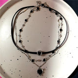 Fashionkova Y2K Cat Claw Star Heart Pendant Plush Leopard Bone Choker Charms Necklaces For Women Goth Aesthetic Accessories Grunge Jewelry