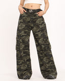 Fashionkova Camo Wide-Leg Cargo Pants