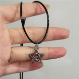 Fashionkova Simple Trendy Star Hollow Choker Necklace Pendant Neck Jewelry Grunge Charm Accessories Women Men's Fashion Party Chain Necklace