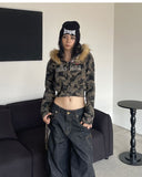 FashionKova-Harajuku Zip Up Hoodie camouflage Long Sleeves Tops American Vintage Hoody Harajuku Kpop Punk Coats Top Women Y2k Grunge Hoodies