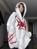 Fashionkova Embroidery Punk Spider Zip Up Hoodie