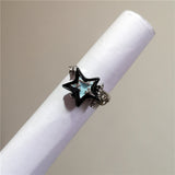 Fashionkova New Kpop Gothic Punk Retro Irregular Geometric Star Heart Ring For Women Girl Aesthetic Grunge Jewelry Y2k 2000s EMO Accessories