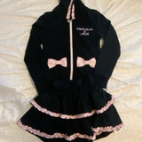 FashionKova-Kawaii Oversized Top Winter Women Clothes Pink Bow Streetwear Zip Hoodie Femme Cute Suit Sweet Girl Lace Y2k Tops Vintage Hoody