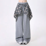 Fashionkova Hip Hop Dance Trousers y2k pants cargo Sweatpants with Stylish Skirt Hem Design for Fall Loose Fit streetwear women baggy pants