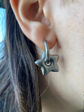 Fashionkova Punk Stainless Steel Y2K Chunky Flower Heart Star Hoops Hypoallergenic Alt Goth Punk Edgy Earrings Women Men Statement Jewelry