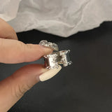 Fashionkova Gothic Fashion Rings For Women Girls Crystal Black Spider Open Ring Hip Hop Punk Irregular Animal Finger Jewelry Halloween Gift
