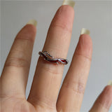 Fashionkova Punk Exaggerated Geometric Irregular Black Red Cross Ring Gothic Women Men Couple Aesthetic EMO Jewelry Y2K Grunge Accessories