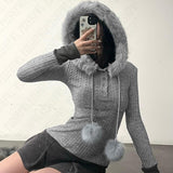 Fashionkova Korean Y2K Kawaii Casual Sweater Winter Warm Women's Attitude Interesting Cute Clothing Maiden Personality Fashion Punk Knitwear ootd