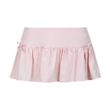 FashionKova-back to school outfit Fairy Aesthetic Kawaii Fashion Short Skirt Emo Girl Harajuku Women Bottoms Sweet Bow Decoration Y2K White Casual cute Sexy skirt