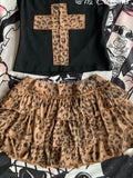Fashionkova Gothic Aesthetic Vintage Skinny 2-piece Set Women Y2k Sexy High Street Leopard Print Hooded Tops Retro High-waist Cake Skirt New Outfit Ideas