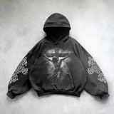 Fashionkova Y2k Fashion Casual Hoodie Men and Women New Retro Gothic Printing Hip Hop Sweatshirt Coat Selling Personality Retro Streetwear