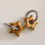 Fashionkova Classic Stainless Steel Heart Star Hoop Earrings For Women Punk Hip Hop Gold Silver Color Y2K Jewelry Female Earrings oorbellen
