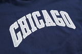 Fashionkova  No. 5421 DARK BLUE CHICAGO LETTERED HOODIE