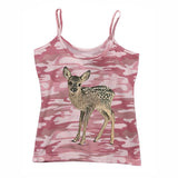 Fashionkova valentine's day aesthetic Cute deer pattern print streetwear casual hip-hop punk rock women's sleeveless camisole summer Y2K vintage eom girls slim shorts