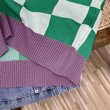 Fashionkova Checkerboard Knit Tank Top for Women Contrast Color Crew Neck Sleeveless Crop Sweater Vest Teengirl 90s Y2K Spring Summer Outfit Spring Style 2025