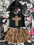 Fashionkova Gothic Aesthetic Vintage Skinny 2-piece Set Women Y2k Sexy High Street Leopard Print Hooded Tops Retro High-waist Cake Skirt New Outfit Ideas