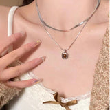 Fashionkova Fashion Retro Beaded Butterfly Metal Y2K Sun Star Opal Pendant Chain Choker Necklace For Women Bohemia Charm Jewelry Accessories