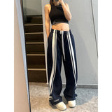 Fashionkova party outfit  Summer Harajuku Baggy Sweatpants Women Hip Hop Style Y2k Streetwear Wide Striped Joggers Oversized Female Red Sports Trousers