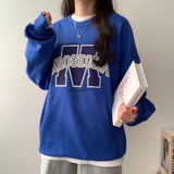 Fashionkova Vintage Logo Print Round Neck Sweatshirt