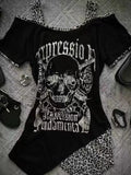 Fashionkova  Party Outfit  Gothic Off Shoulder Tshirts Women Sexy Punk Harajuku Y2k Graphic Top Japanese Style Vintage Grunge Short Sleeve T-Shirts