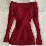 FashionKova-back to school outfit Y2K Harajuku Retro Women's Autumn Winter Knitted Sweater Sexy Slim Chic One-shoulder Neck Pullover Gothic Punk Aesthetic Clothes