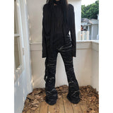 Fashionkova party outfit  2024 Black Women's Jeans Y2K Vintage High Waisted Straight Trouser American Streetwear Loose Girl Clothing Wide Leg Denim Pants