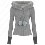 Fashionkova Korean Y2K Kawaii Casual Sweater Winter Warm Women's Attitude Interesting Cute Clothing Maiden Personality Fashion Punk Knitwear ootd