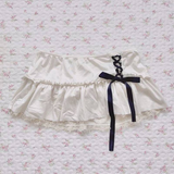 FashionKova-back to school outfit Fairy Aesthetic Kawaii Fashion Short Skirt Emo Girl Harajuku Women Bottoms Sweet Bow Decoration Y2K White Casual cute Sexy skirt