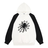 Fashionkova Spider Web Print Oversized Hoodie
