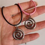 Fashionkova Punk Spiral Vortex Pendant Pink Rope Chains Snake Chain Necklaces Women Men Goth Grunge Aesthetic Vintage Y2K 2000s EMO Jewelry
