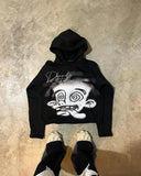 Fashionkova American Harajuku fashion cartoon letter print hoodie male y2k Goth punk couple Street trend casual loose oversized sweatshirt