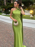 Fashionkova party look inspos Elegant Women Solid Satin Halter Maxi Dress With Scarf 2024 New Sexy Backless Sleeveless Long Dresses Lady Evening Party Vestido