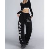 Fashionkova Party Outfit American Star Print Women Oversized Pants High Waist Loose Casual Sports Pants for Women Spring Summer Thin Woman Trouser Y2K