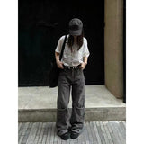 Fashionkova party outfit  Women Autumn Grey Baggy Jeans Vintage Cowboy Pants Harajuku Aesthetic Streetwear Denim Trousers Y2k 2000s Style Clothes 2024 New