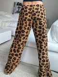 Fashionkova party outfit  Rockmore Leopard Plush Pants Women Vintage Print Loose Straight Trouser Winter Casual Baggy Female Fleece Floor Length Pants y2k