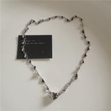 Fashionkova Y2K Multi Layer Black Peach Heart Star Pendant Chain Choker Necklace For Women Gothic Charm Aesthetic Grunge Jewelry Accessories