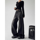Fashionkova 2025 Grunge Y2k Black Jeans Women Baggy Vintage High Street Oversized Denim Trousers Gothic Gyaru 2000s Acubi Fashion Jeans